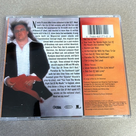 Meat Loaf Bat out of HELL Songs by Jim Steinman - Picture 5 of 8